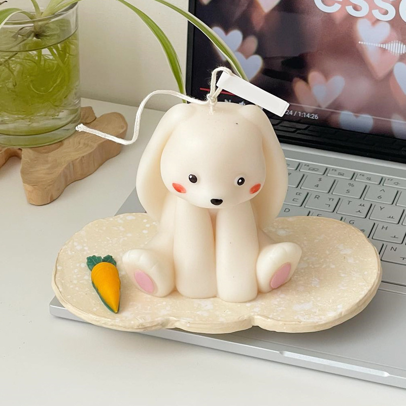 Candle Supplies Shop - Cetakan lilin silikon kelinci duduk 3D,
