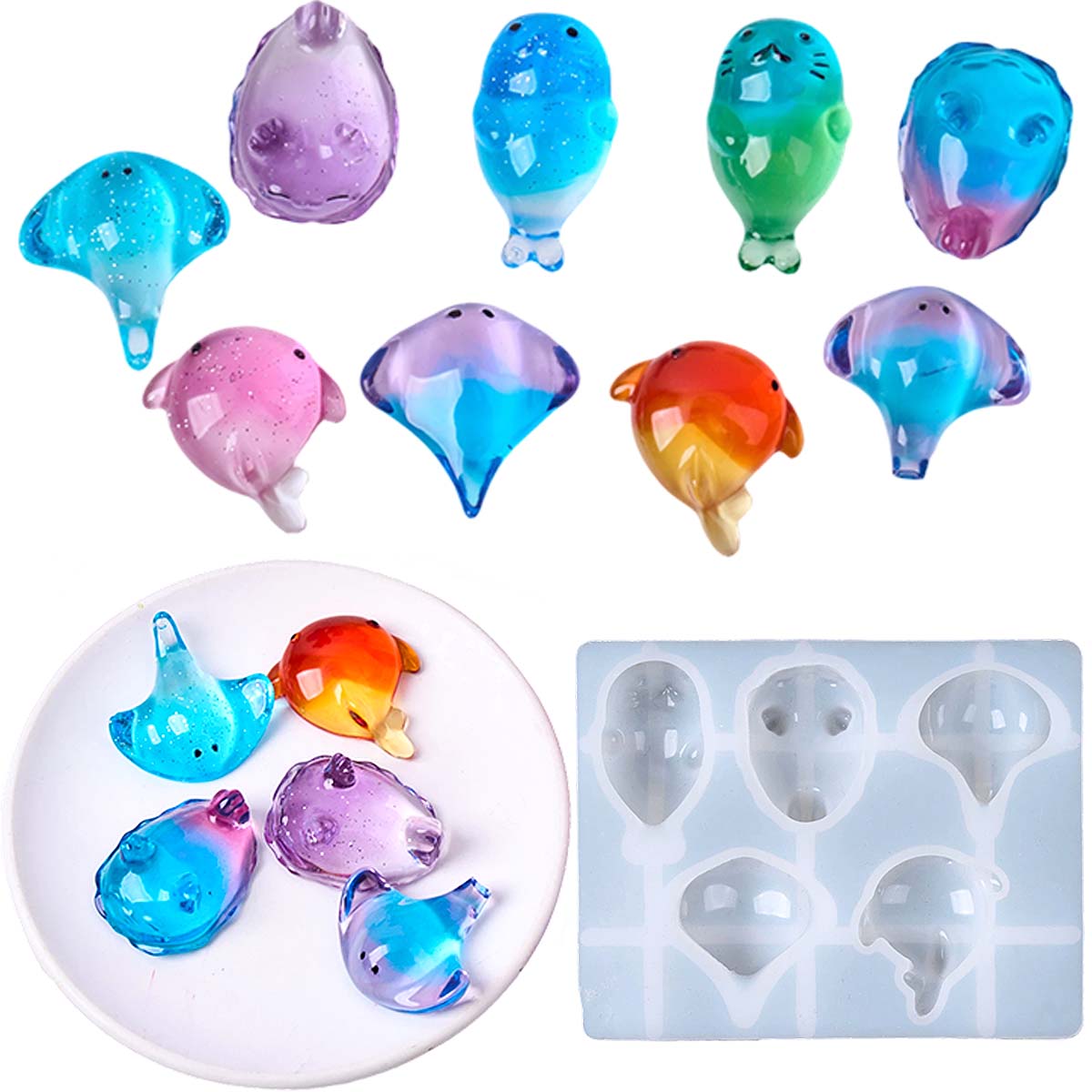 Candle Souvenir - Cetakan Silikon Ikan Pari Kawaii 3D