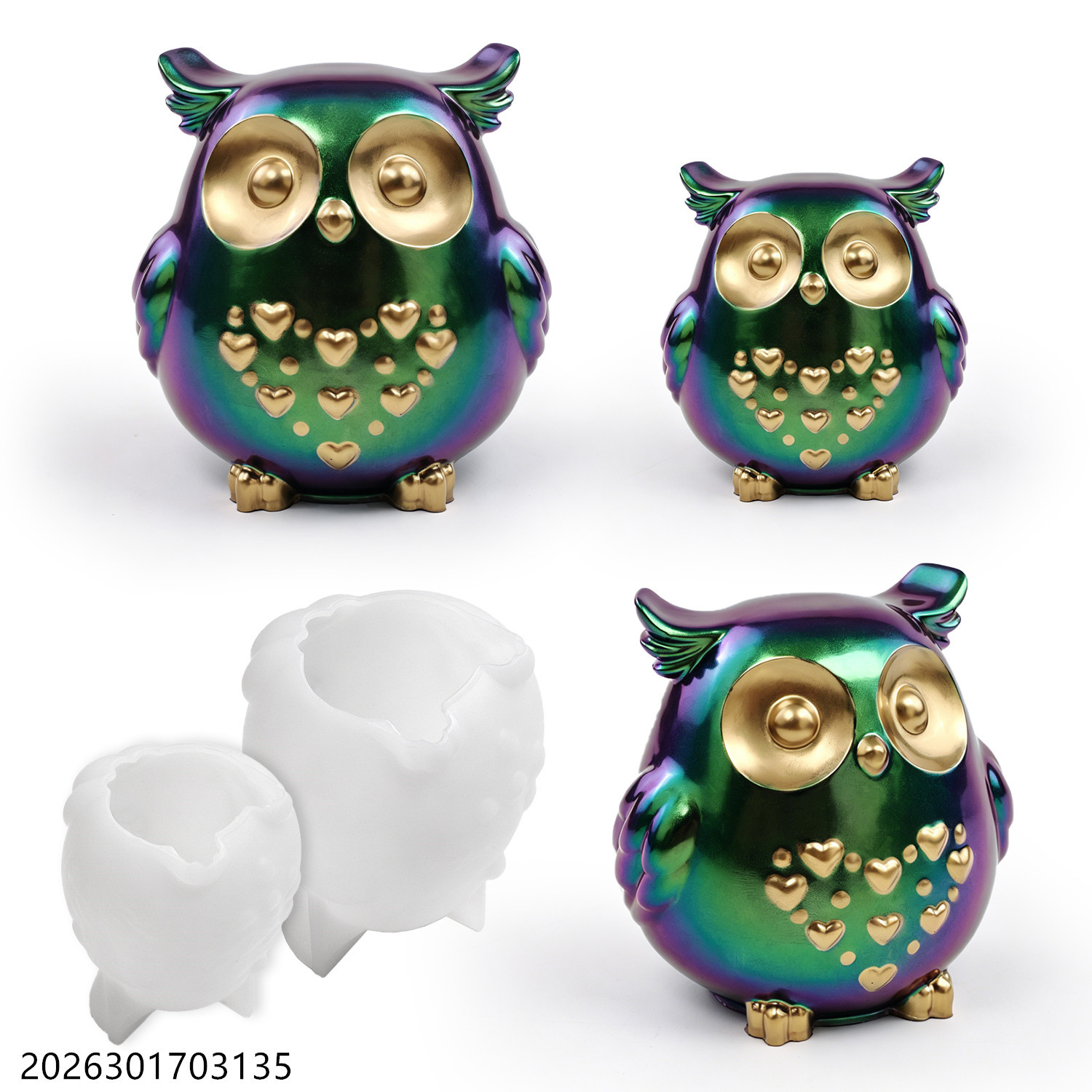 Candle Holder Supplies - Cetakan Silikon Burung Hantu 3D Bentuk