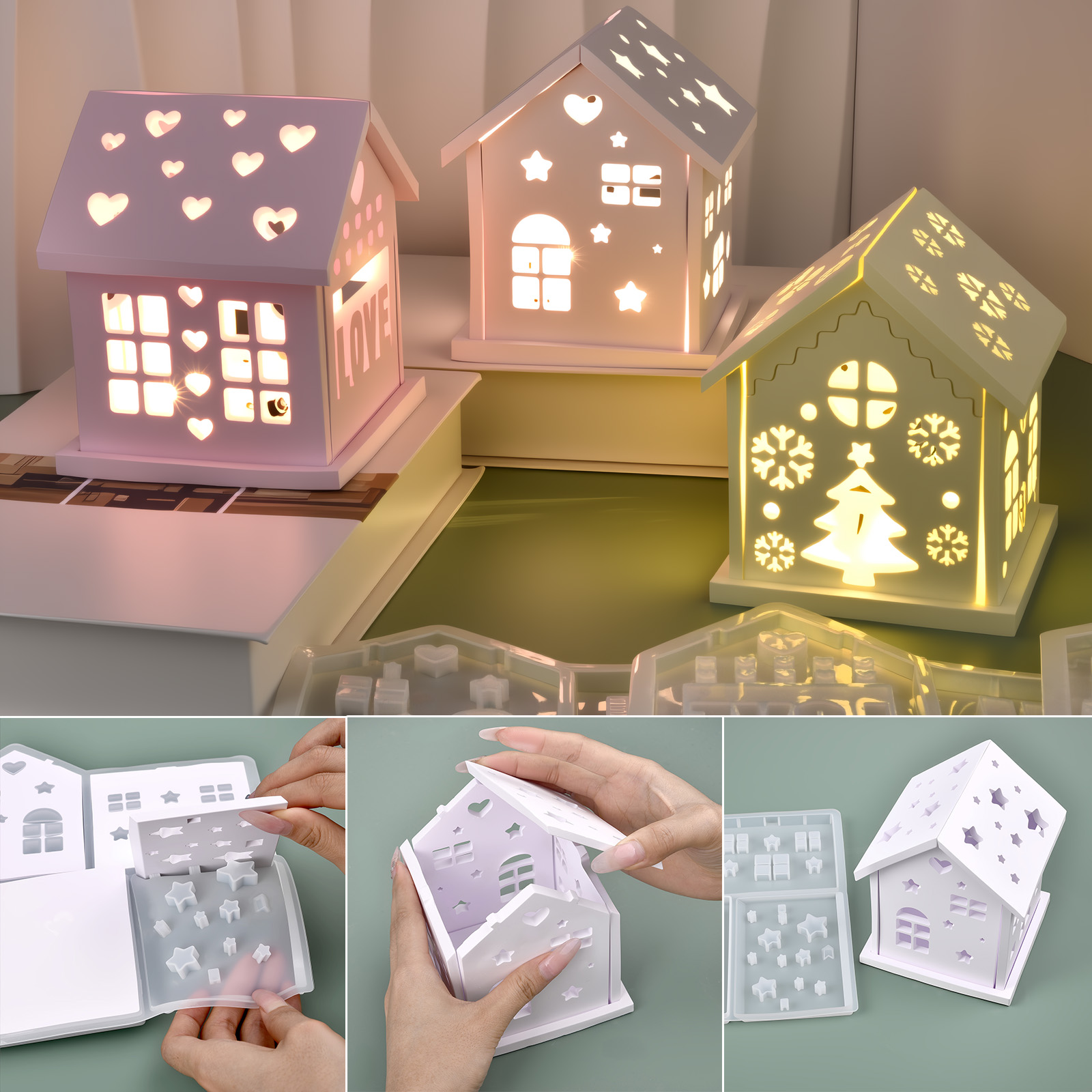Cetakan Silikon Rumah 3D DIY P - Candle Holder Supplies ulasan dan harga